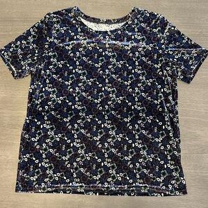 4/$20- LOFT floral velvet purple top